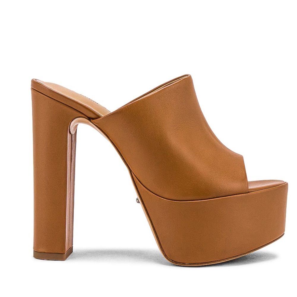 Tony Bianco Tan Platform Mules